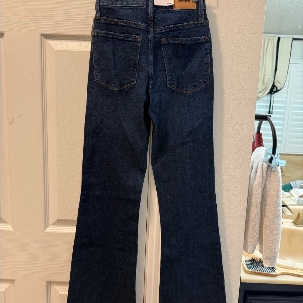 RSQ Women’s Dark Indigo High-Rise Flare Jeans - Picture 5 of 5